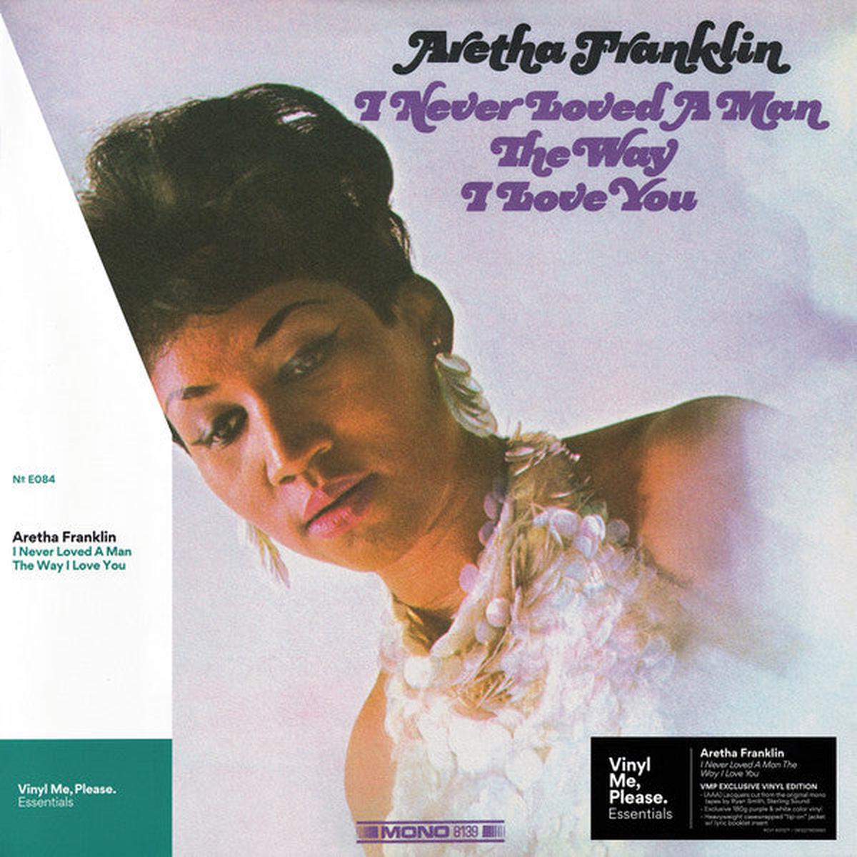 FRANKLIN, ARETHA – I NEVER LOVED A MAN … : PURPLE & WHITE – LP
