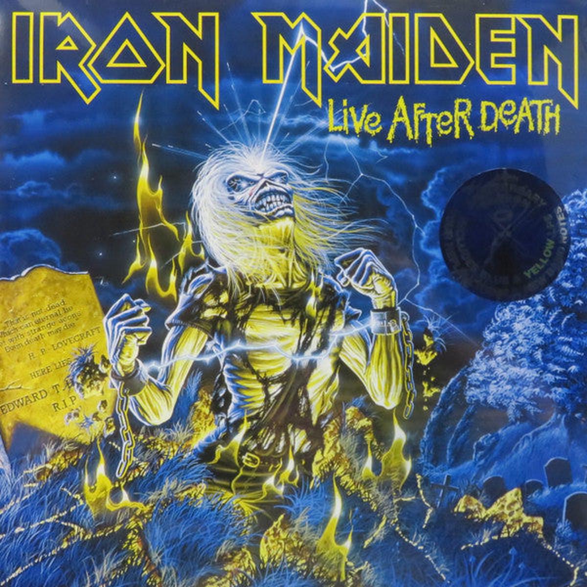 IRON MAIDEN – LIVE AFTER DEATH : BLUE & YELLOW 2LP SET – LP
