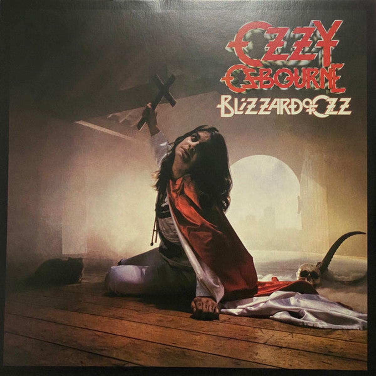 OSBOURNE, OZZY – BLIZZARD OF OZZ : GREY WITH RED SPLATTER – LP