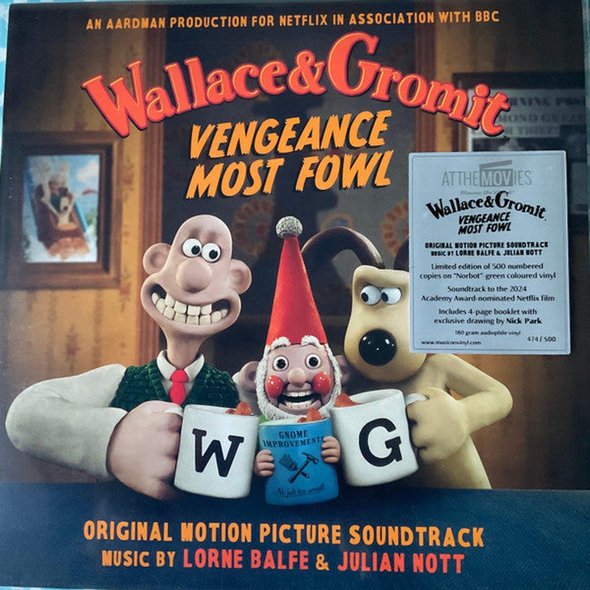 WALLACE & GROMIT : VENGEANCE MOST FOWL – SOUNDTRACK : NORBOT GREEN (180-GRAM) – LP