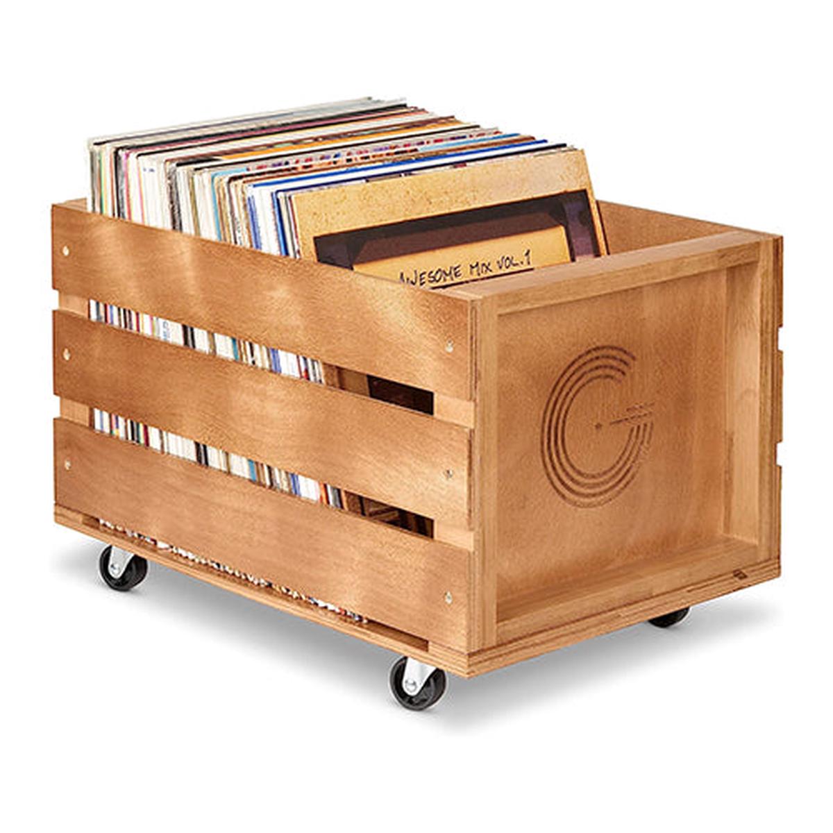 LP CRATE : WITH WHEELS – UNASSEMBLED : HOLDS 100 RECORDS – ACC