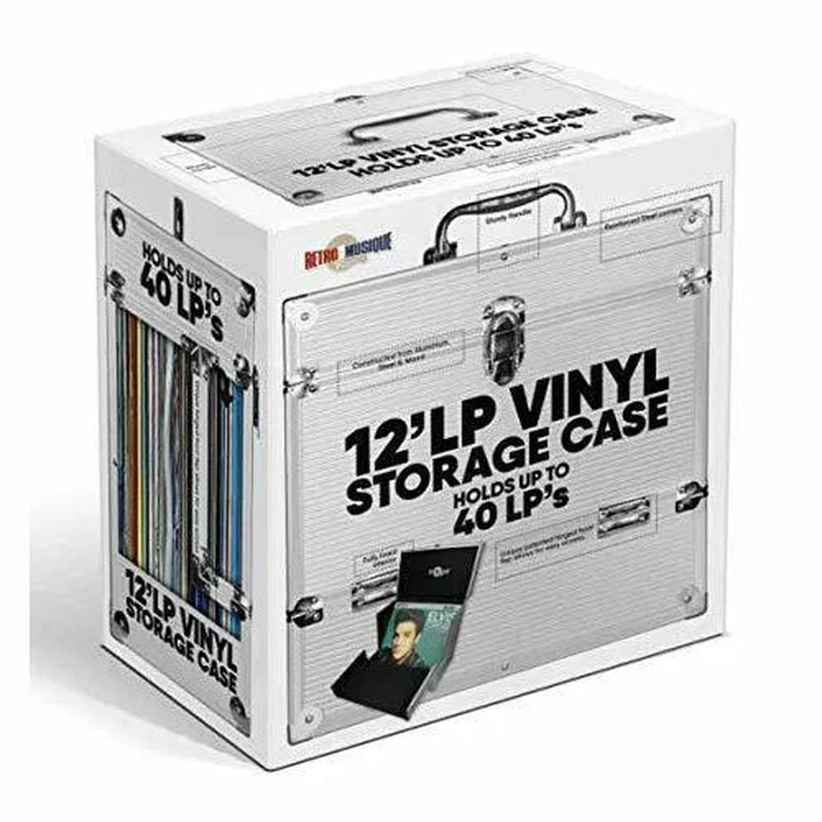 RECORD CARRYING CASE – 40 LP RECORD CARRY CASE : SILVER – ACC