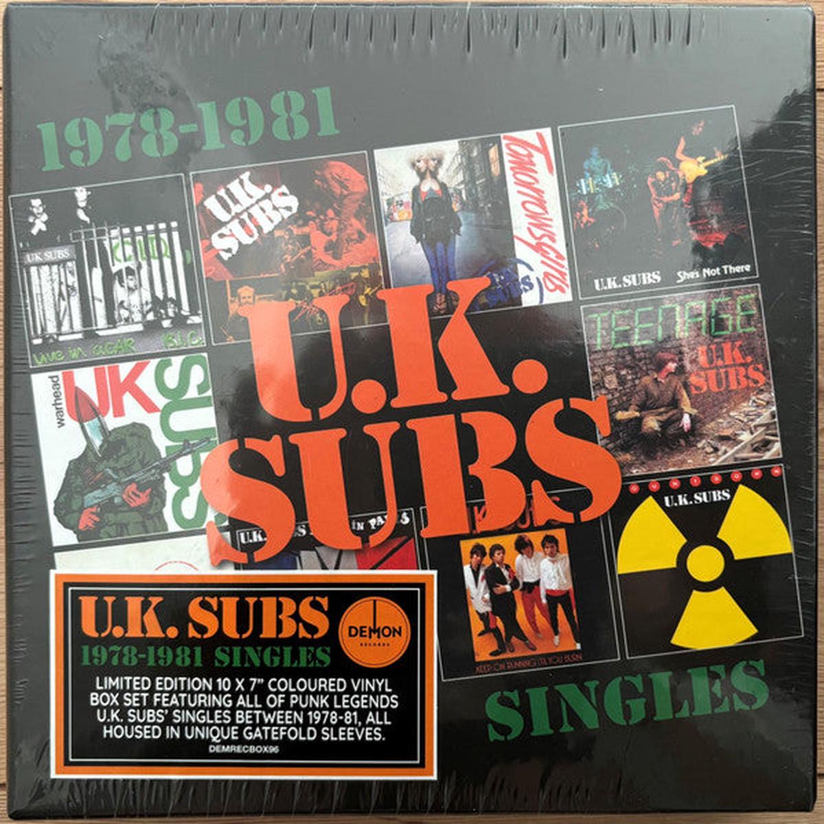 UK SUBS – 1978 – 1981 : SINGLES (10 X COLOURED 7″) – 7