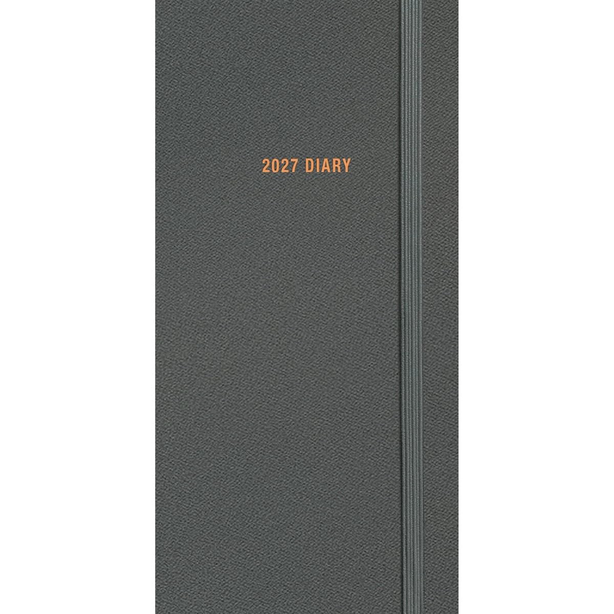 Carousel Worldwide 2027 Charcoal Diary, Slim Week to View, Deluxe