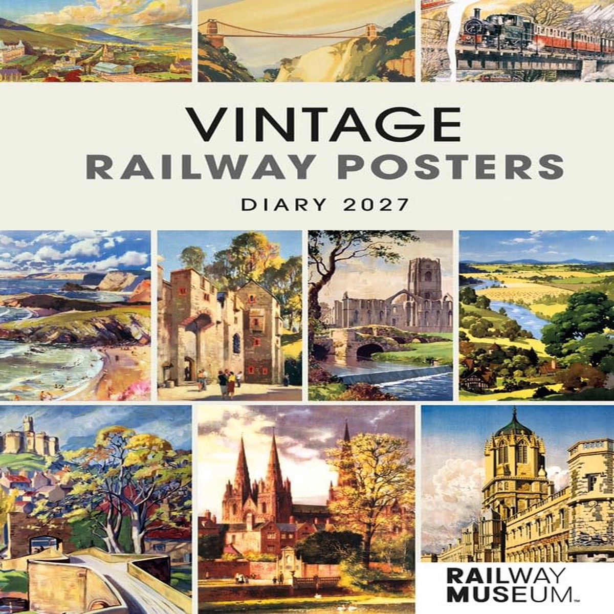 Carousel Worldwide 2027 Vintage Railway Posters Diary, A5 Week to View Planner, Wire-O