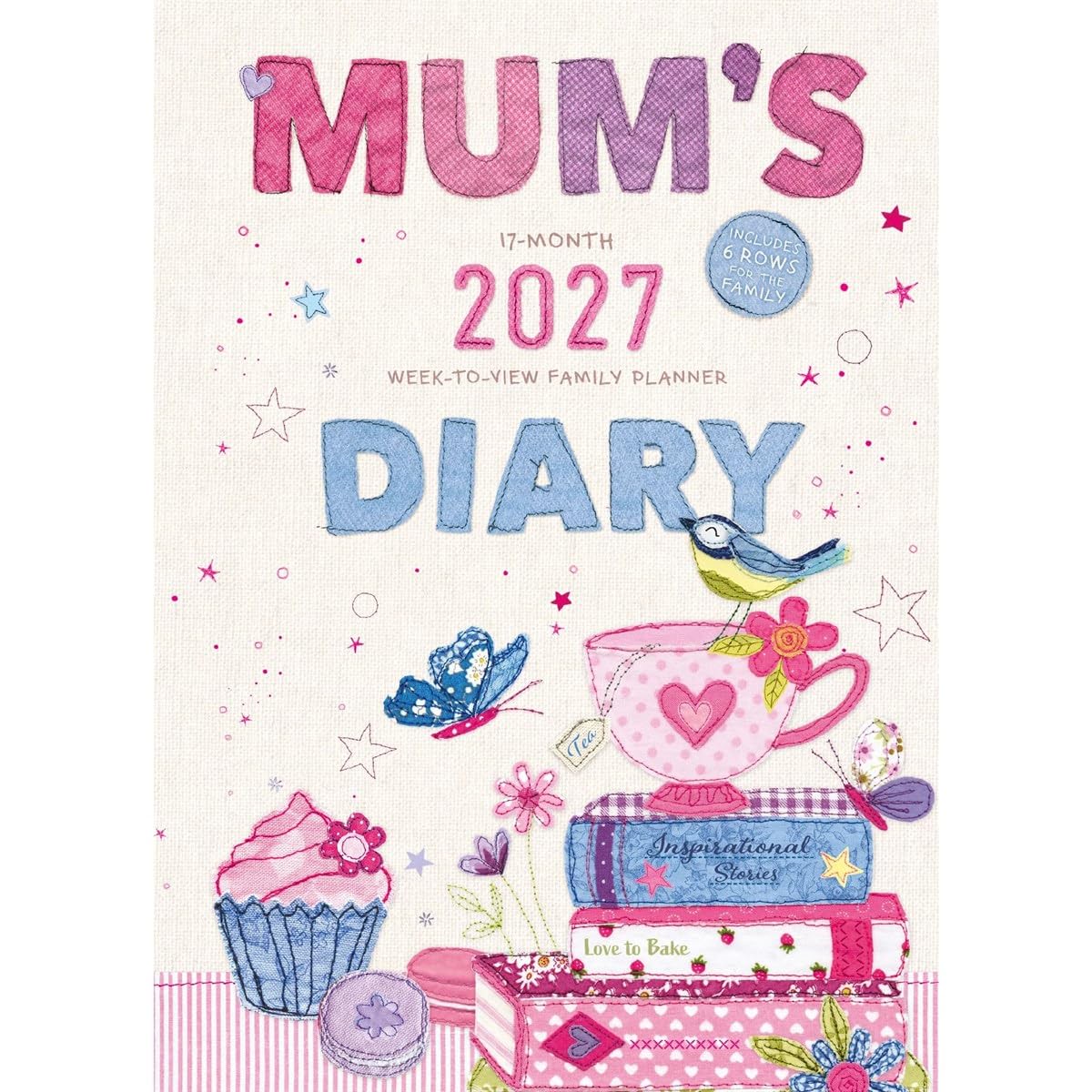 Carousel Worldwide 2027 Mums Fabric Diary, A5 Week to View Planner, Wire-O