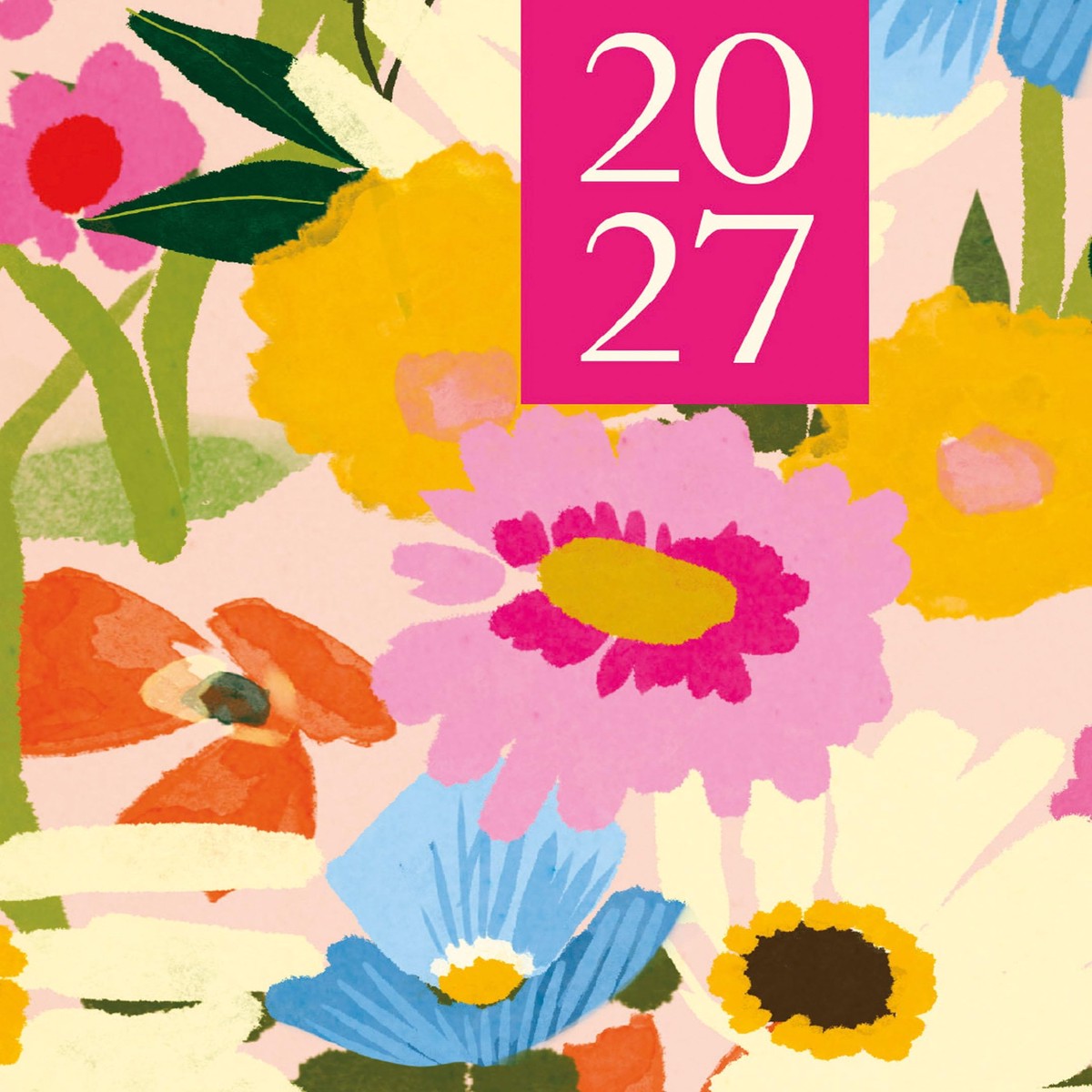 Carousel Worldwide 2027 Pretty Flowers Pocket Diary, Week to View