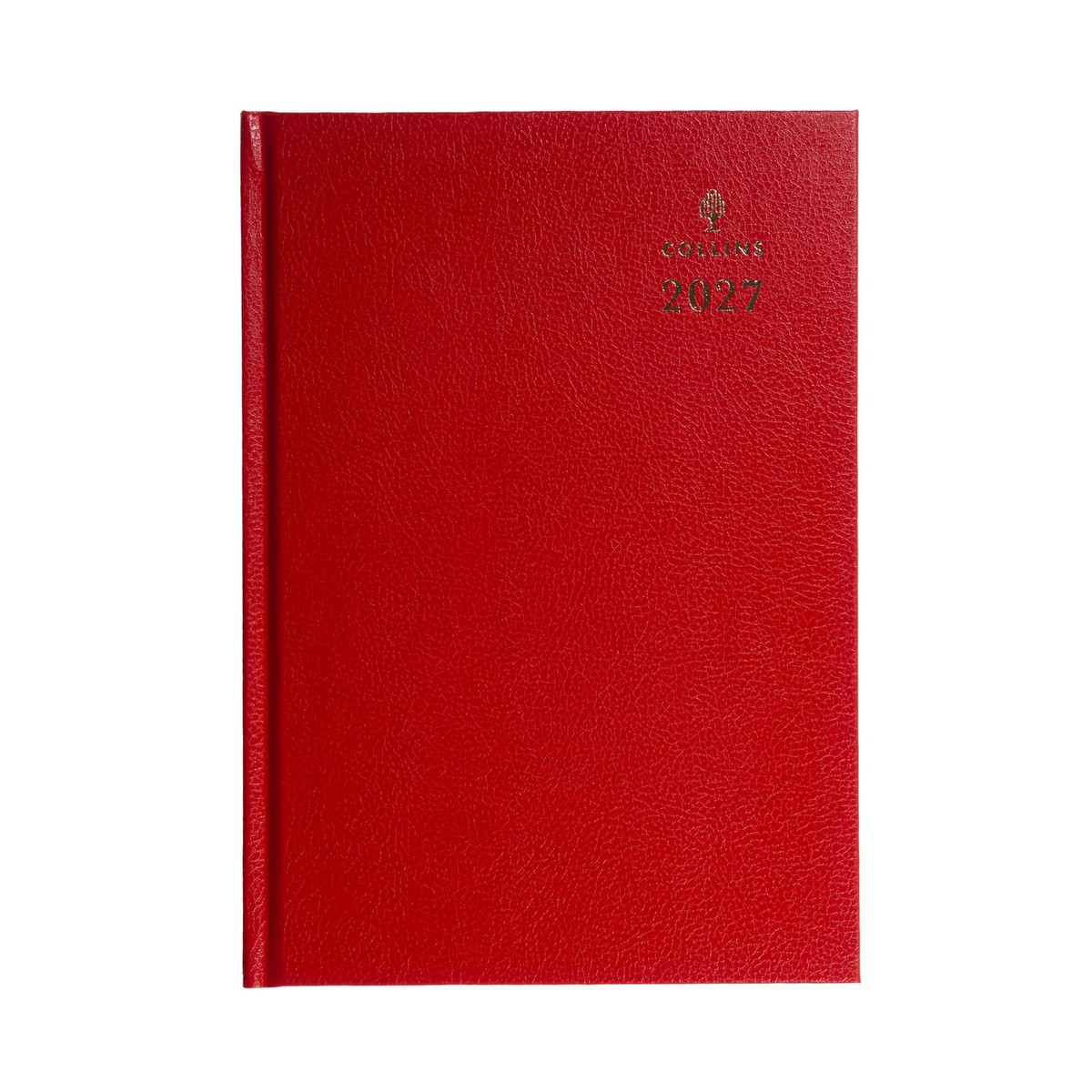 2027 Calendar Year Planner – 12 Month A5 Week-to-View Diary – Hard Cover in Red – Collins Debden Standard Desk Range (35.15-27