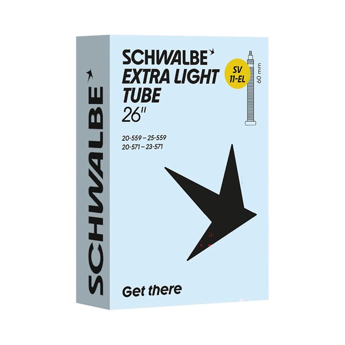 Schwalbe SV11-EL X-Light 26 x 1.00“ / 650 x 23mm Presta Valve Tube 60mm