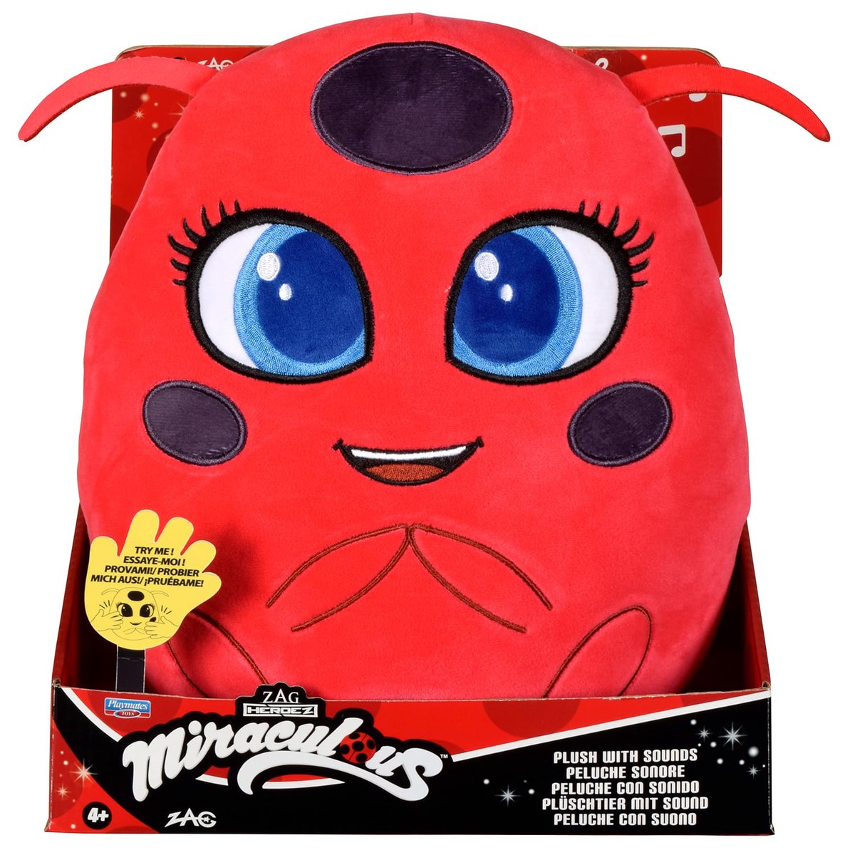 BANDAI – Miraculous – Tikki Plush Toy with Features – Official License – Talking Kwami Toy Ladybug – Ladybird Kwami Tikki Plush Toy – Toy from 4 Years – P50711