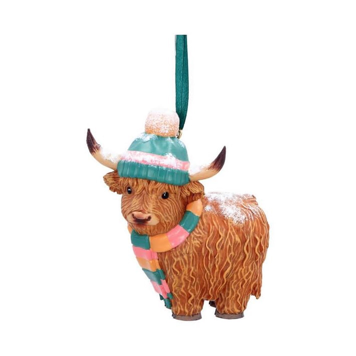 Christmas Winter Highland Cow Snowfall Hanging Ornament