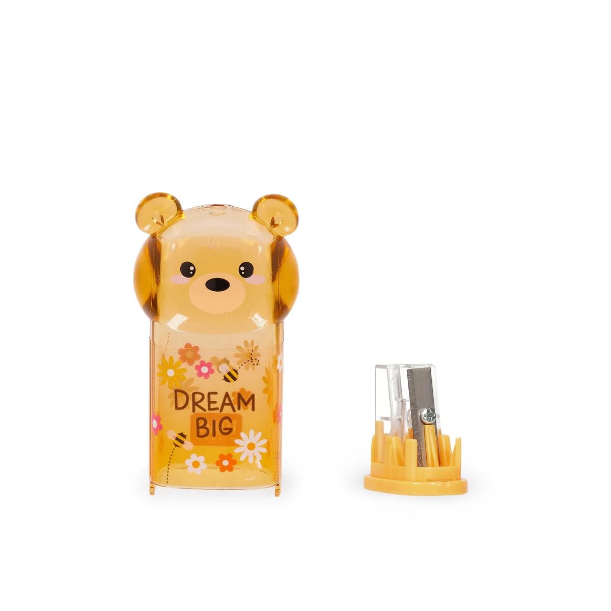 Legami Bear Sweet Bear Pencil Sharpener with Container – Bear Design Pencil Sharpener with Shavings Container for School, Office & Home (Teddy Bear