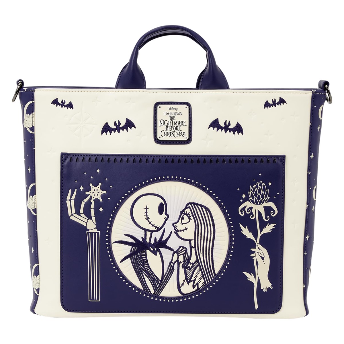 Loungefly Disney: Nightmare Before Christmas – Jack and Sally – Night Sky – Convertible Backpack & Tote Bag – Collectible Bags