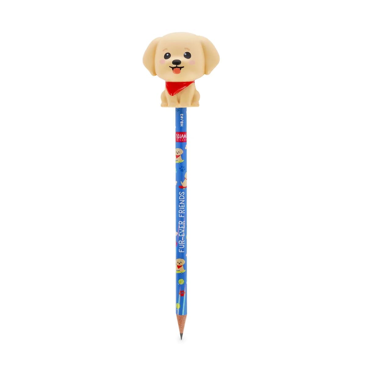LEGAMI Anti-Stress Pencil Golden Retriever Fur-ever Friends | HB Pencil with Squeezies Dog Attachment | Erasable Graphite Pencil | Original Stationery for Office, School & Gift