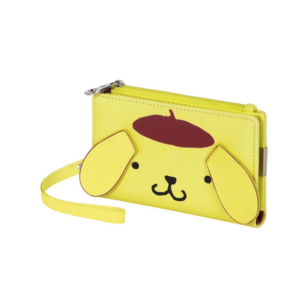 Hello Kitty Pompompurin Face-Slim Wallet, Off-White, 16 x 10 cm