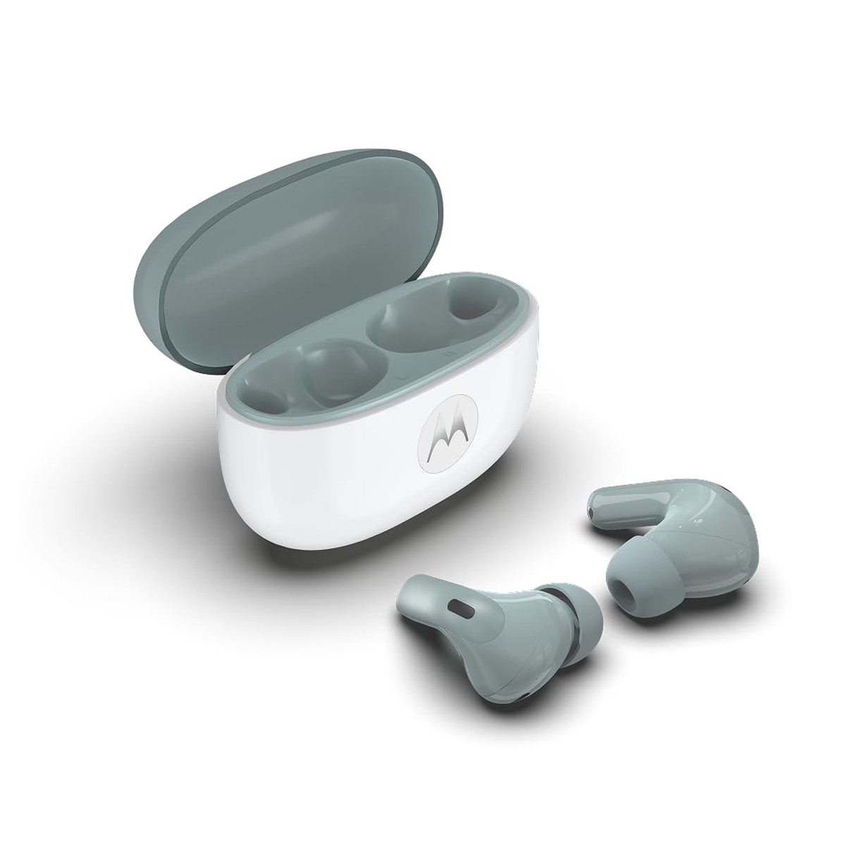moto buds 2 (Audio Hi-Res, ANC Dinamica, fino a 48 di riproduzione, moto ai, design leggero e idrorepellente), Gray Mist
