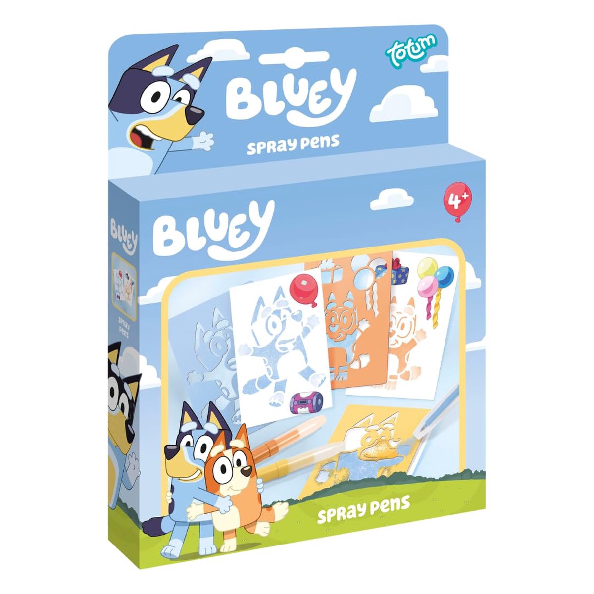 Bluey Spray Pens Craft Set for Children with 3 Colours, Stencils & Stickers
