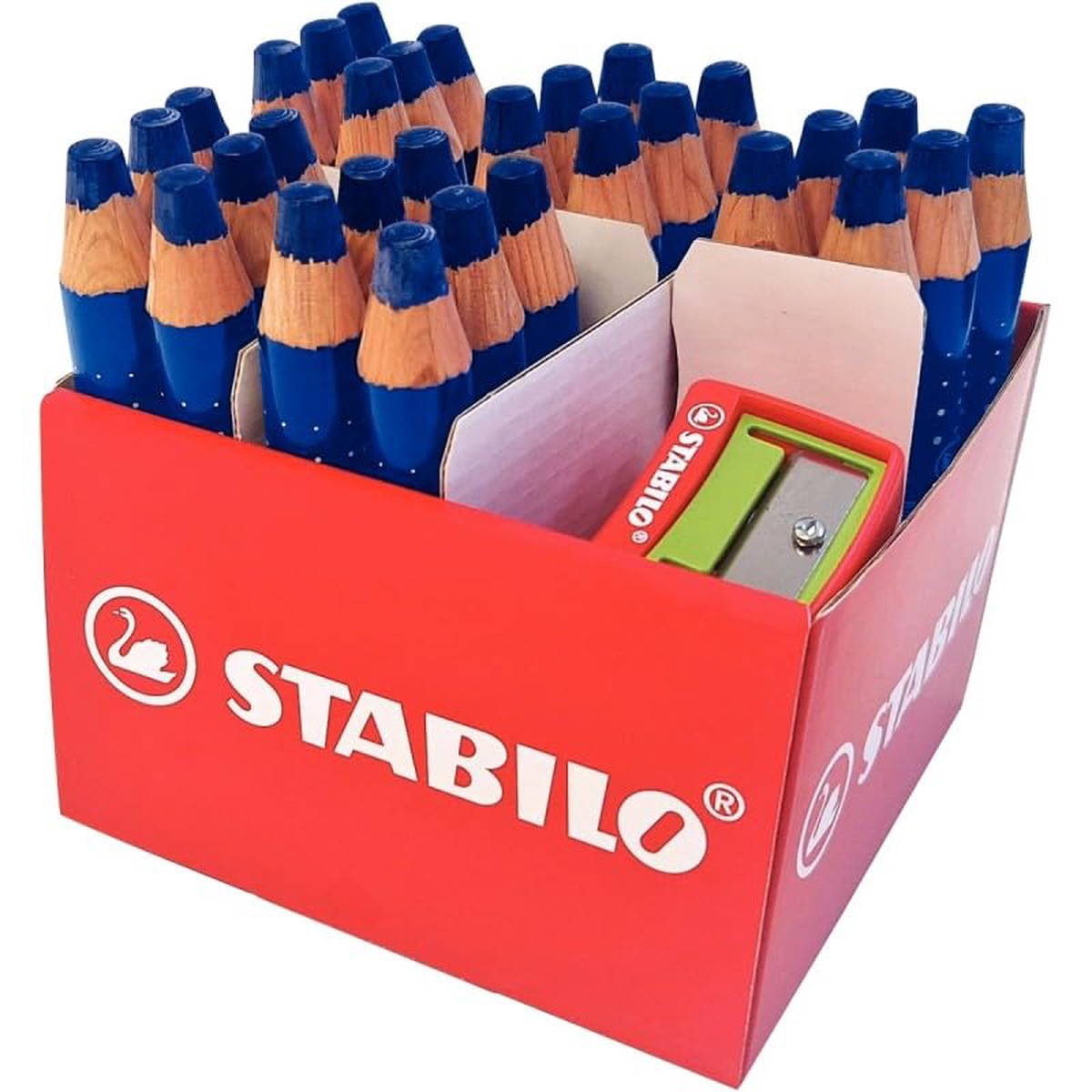 STABILO MARKdry Schoolverpakking Whiteboardpotloden Blauw – 30st. met 2 puntenslijpers