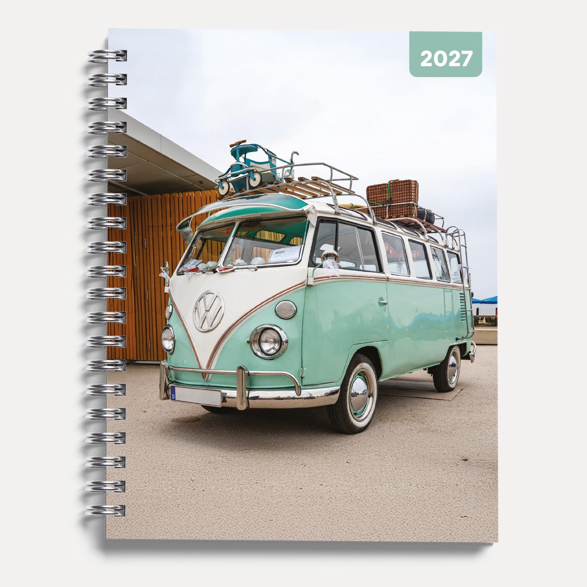 Camper Vans 2027 A5 Spiral Diary, Week to View Planner – Hardcover With Elastic Closure, Ribbon Marker – 160mm x 196mm – By Red Robin Publishing