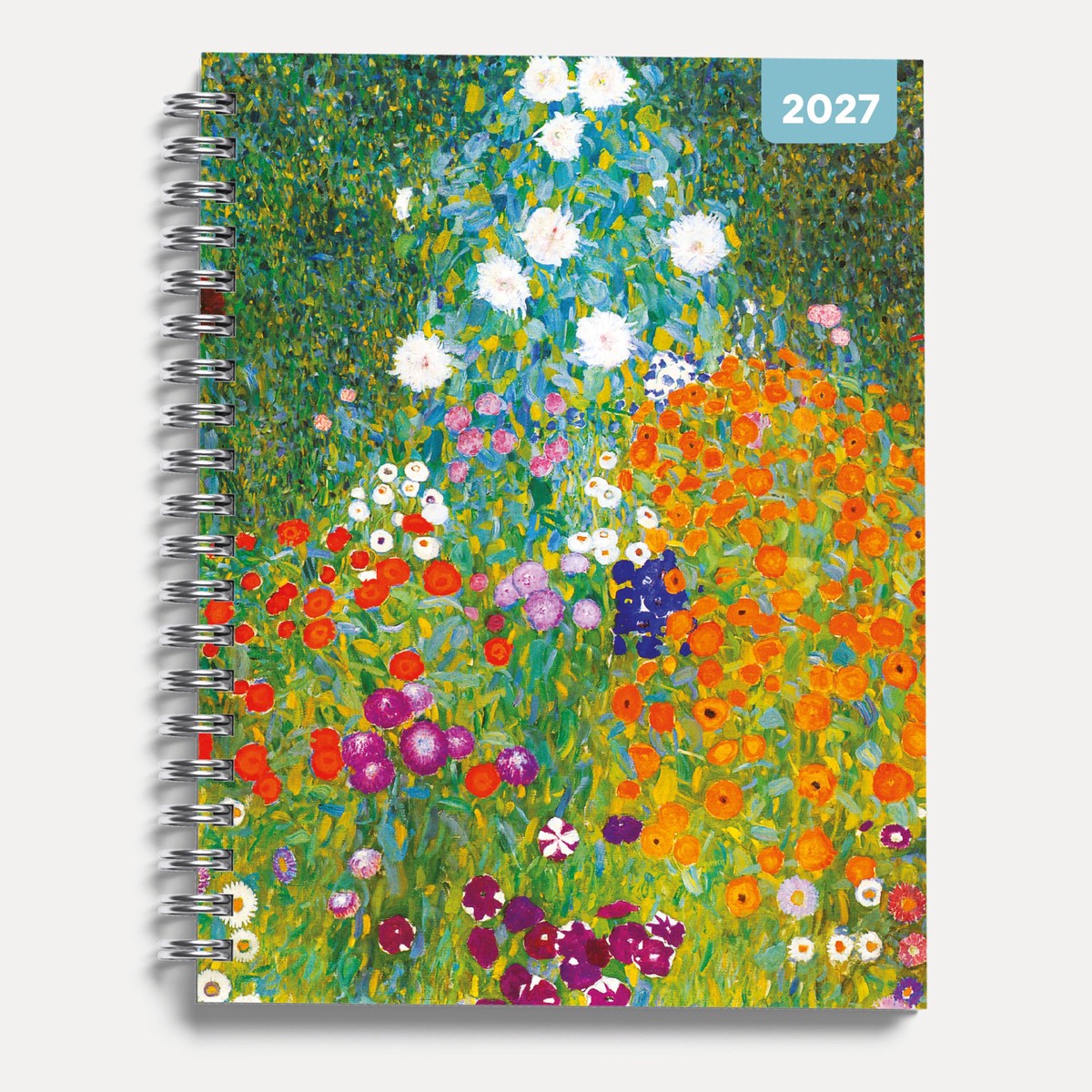 Klimt 2027 A5 Spiral Diary, Week to View Planner – Hardcover With Elastic Closure, Ribbon Marker – 160mm x 196mm – By Red Robin Publishing
