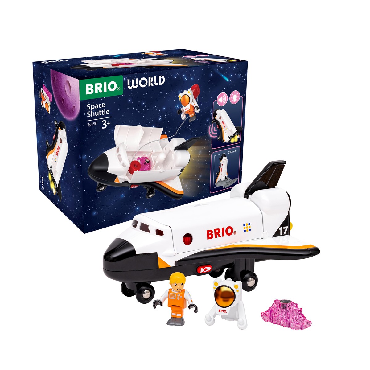 Ravensburger BRIO World – 36150 Space Shuttle | Toy Trains, Wagons & Vehicles for Kids Aged 3 Years Up