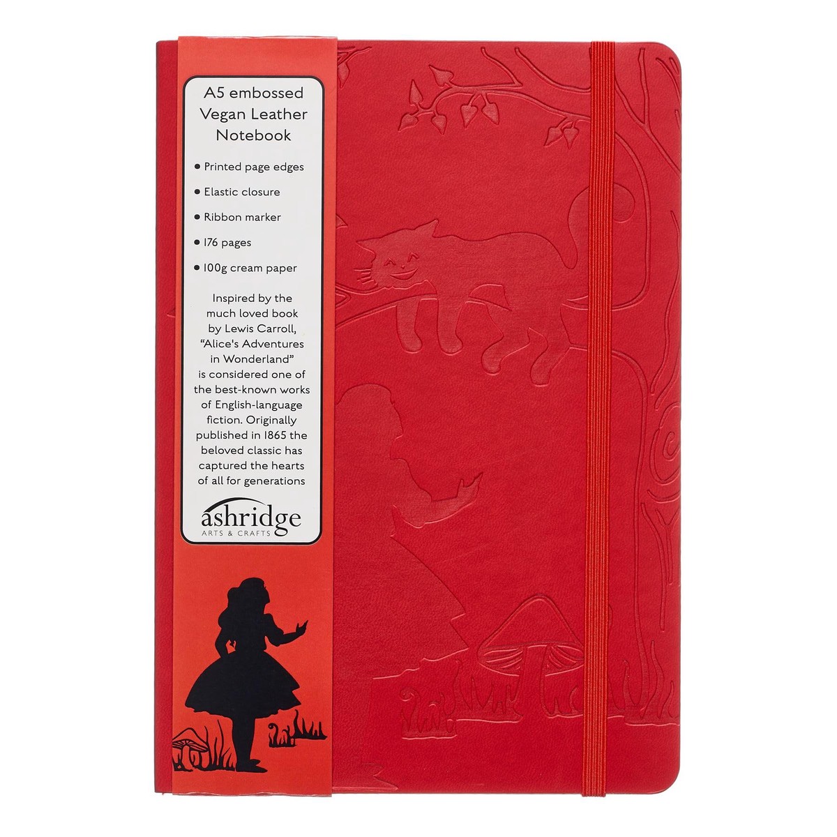 A5 Embossed Lined Notebook Alice In Wonderland