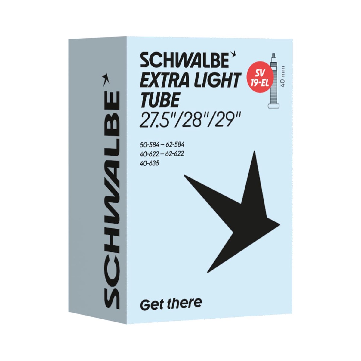 Schwalbe Fahrradschlauch SV19-EL EXTRA Light 40/62-584/635 IB Black 40mm