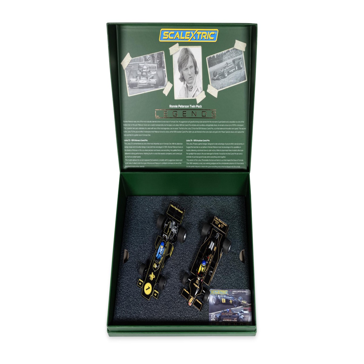 Scalextric H4684A 1:32 Scale Slot Car – Ronnie Peterson Twin Pack Lotus 72 and 79