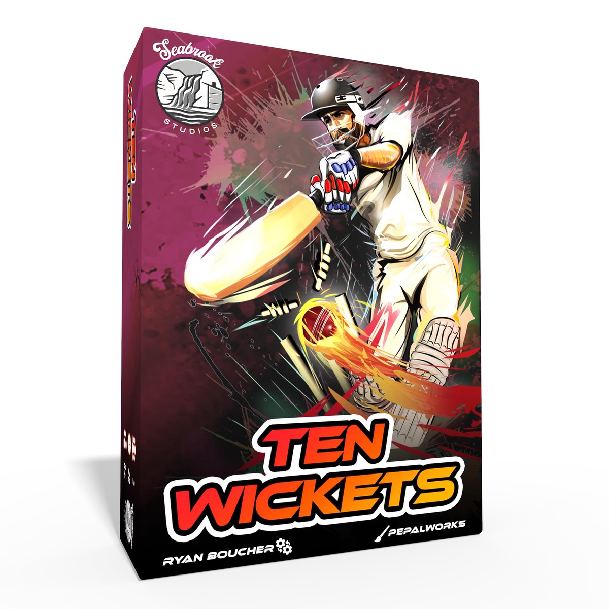 Seabrook Studios: Ten Wickets – The Cricket Themed Card Game, Auction Bidding Game, Ages 8+, 2 Players, 20 Mins