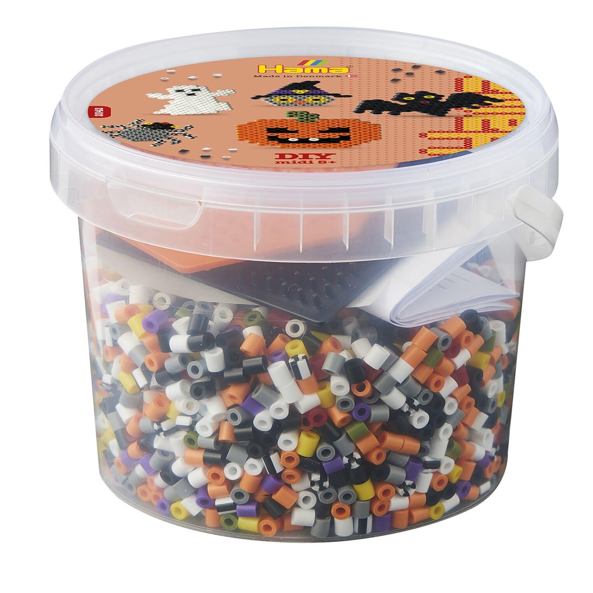 Hama Perline | Circa 4.000 Perline, 2 Tavole Piccole: Quadrato n. 220-18 e Esagonale n. 223-04. Foglio di Design Stampato a Colori, Istruzioni e Carta Ironing.