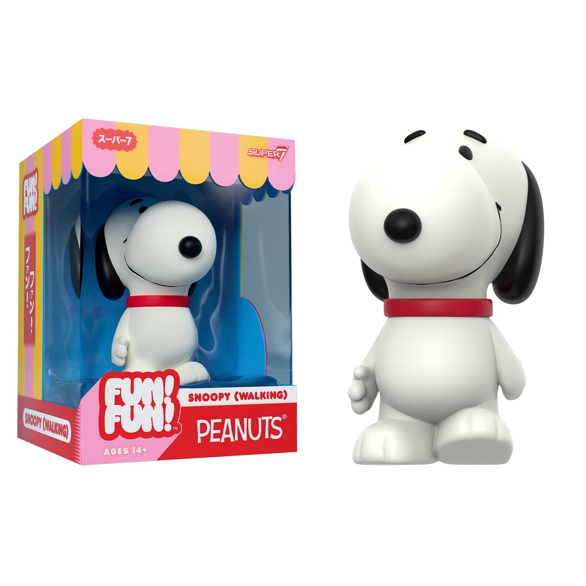 Super7 Fun! Fun! Peanuts Snoopy (Walking) Vinyl Figure – 5″ Peanuts Action Figure – Classic Cartoon Collectibles and Retro Toys