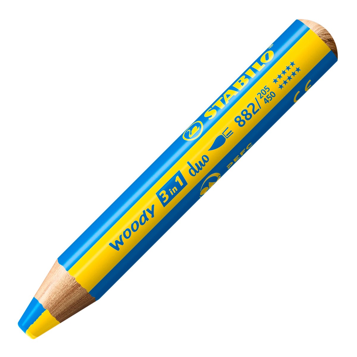 STABILO woody 3in1 duo Multitalent Potloden – Geel/Cyaan Blauw