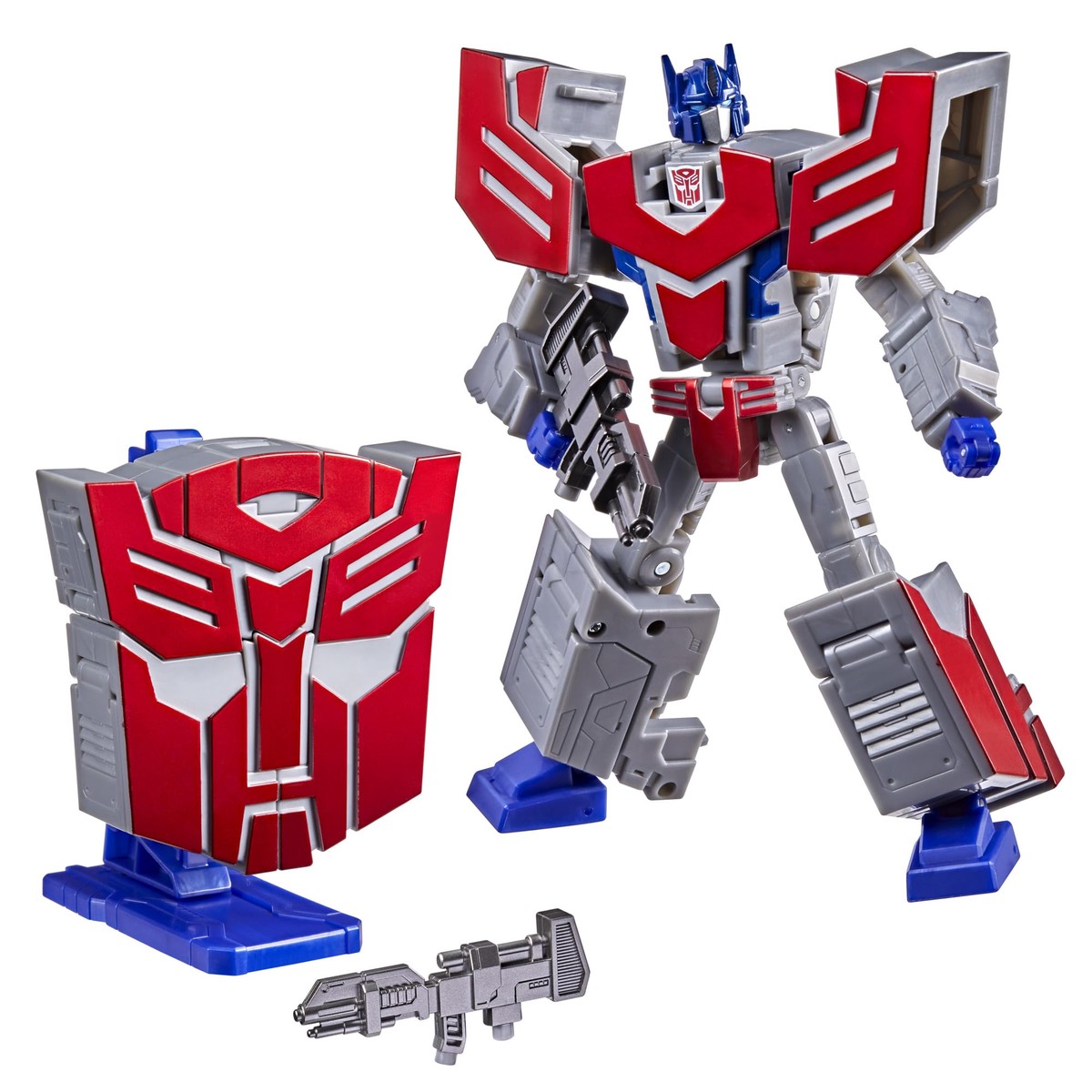 New Arrival Transformers Icons Optimus Prime 6.75-Inch Voyager Class Action Figure that Converts to Autobot Logo Symbol, Display Stand, Robot Toys for Ages 8+