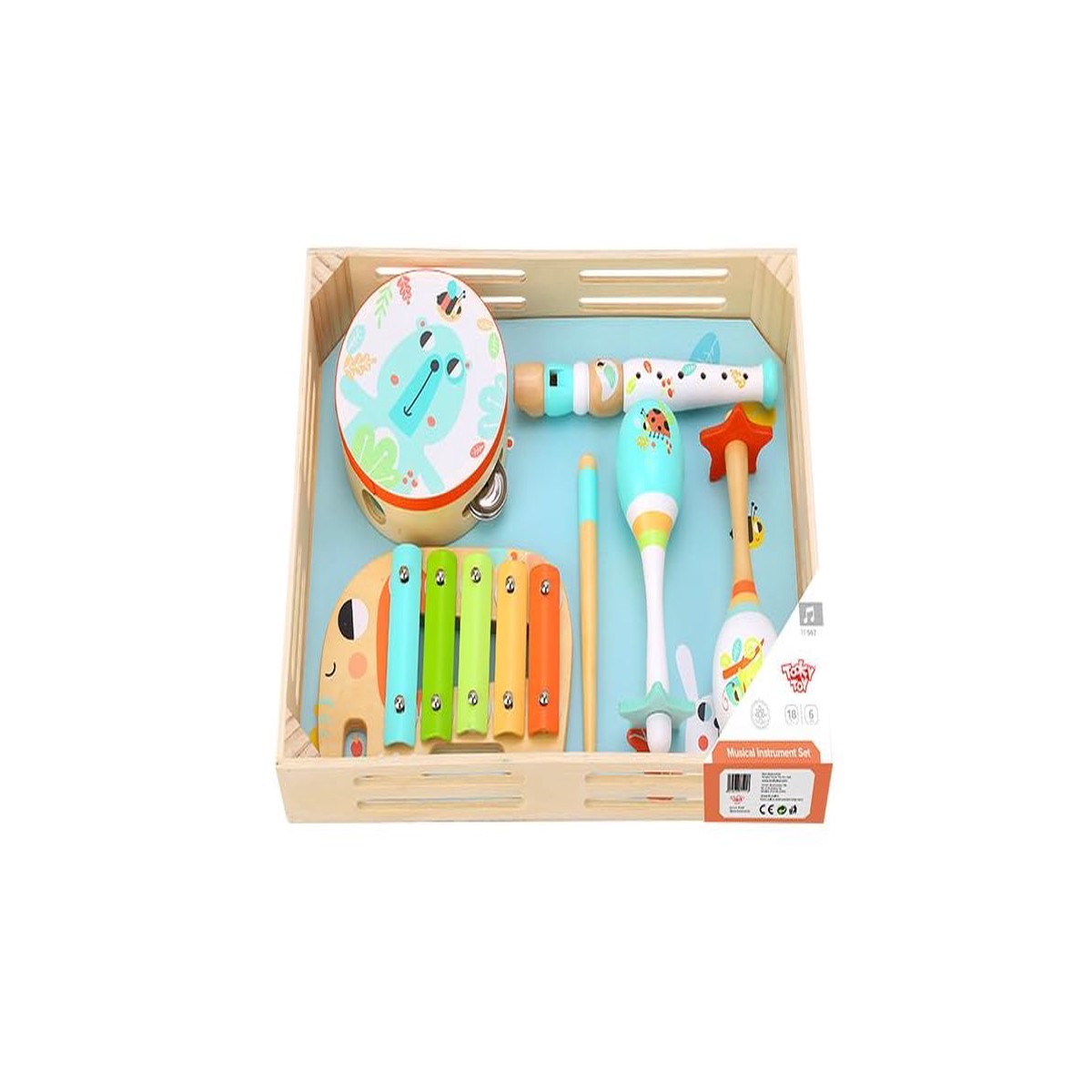 TOOKY TOY Holz Musikinstrumente Set FSC Holz: Musikinstrumente Spielzeug fr Kinder, Montessori Musikspielzeug, Frdert Motorische, Kognitive & Sensorische Entwicklung, Geschenk ab 1 Jahr