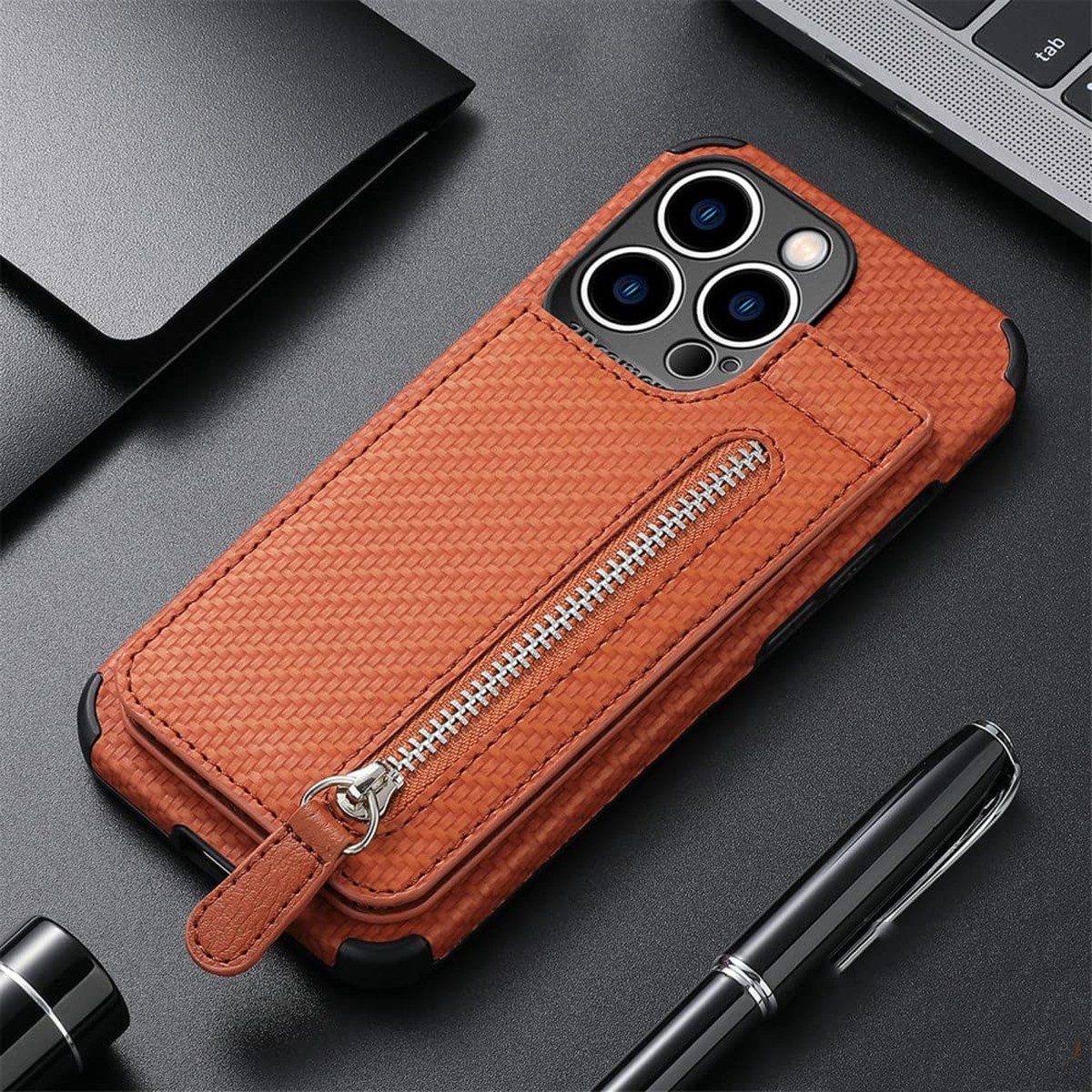 Zipper Cards Wallet Leather Phone Case For iPhone 13 12 Mini 11 Pro Max X XS XR 8 7 6 6S Plus SE 2020 Purse Card Holder Cover,brown,For iPhone XR