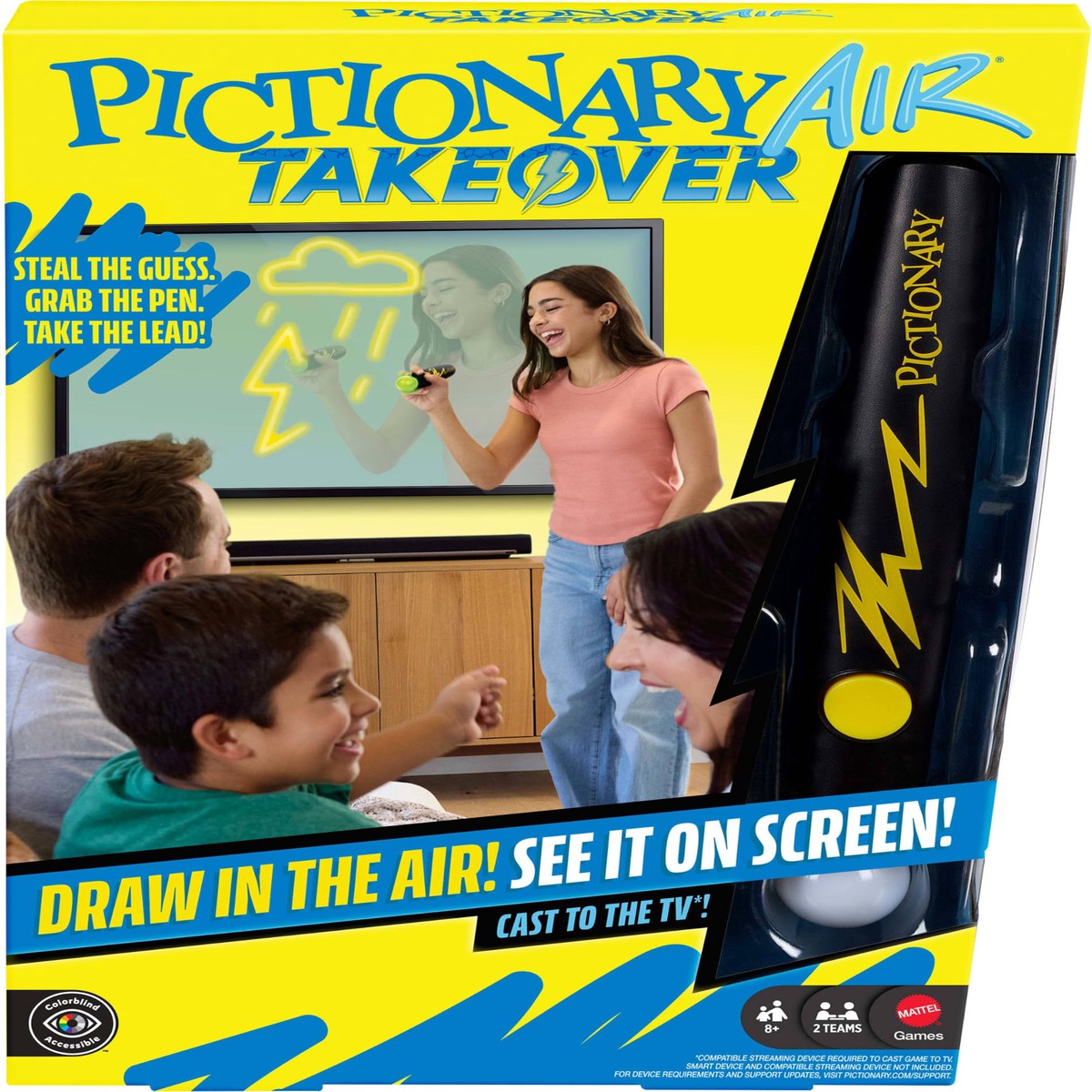 Mattel Games Pictionary Air Takeover Game for Ages 8+, 2 Teams