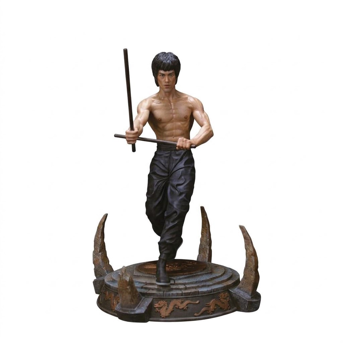 Enter The Dragon Movie Statue 1/6 Bruce Lee Kali Sticks Fight Normal Basement Version 30 Cm