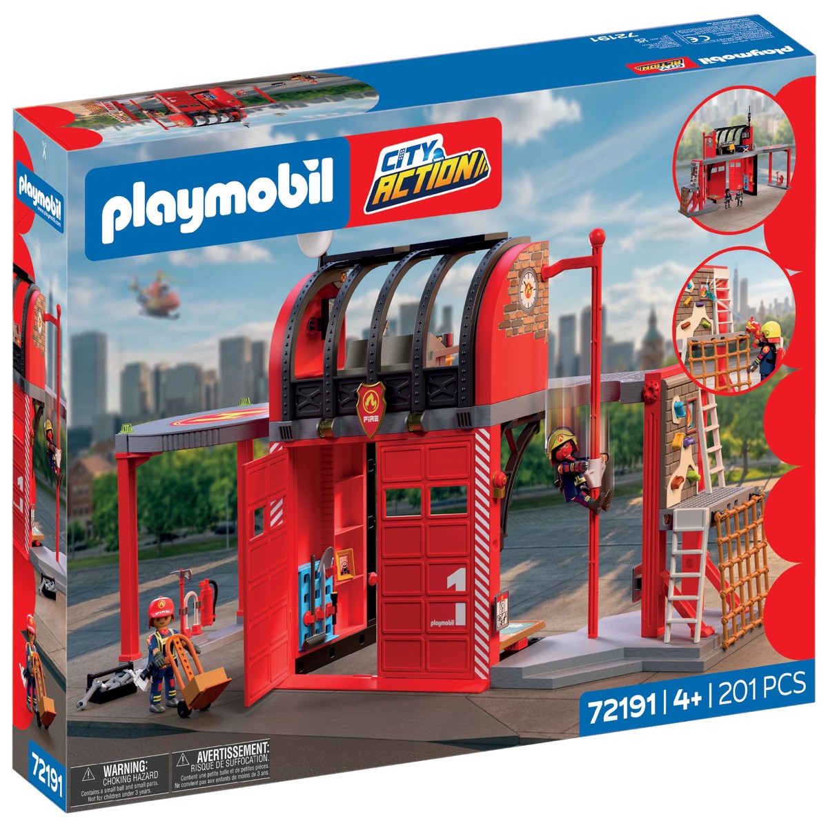 PLAYMOBIL | City Action | Grote brandweerkazerne | Stationair met commandocentrum, glijbalk, trainingszone en accessoires | vanaf 4 jaar | 72191
