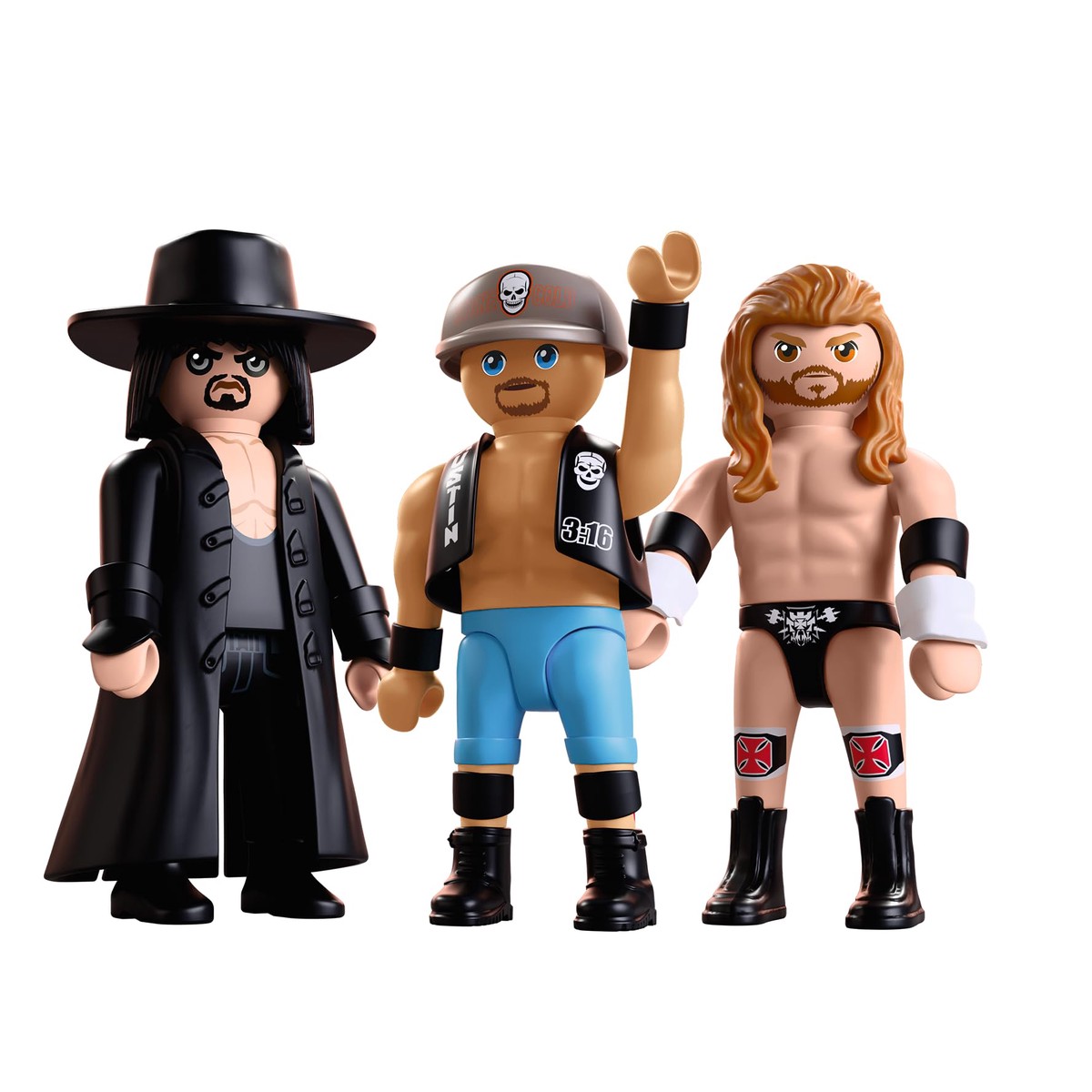 Playmobil | WWE | Attitude Era Multipack | Figuurset met Undertaker, “Stone Cold” Steve Austin & Triple H | voor fans vanaf 5 jaar | 71957