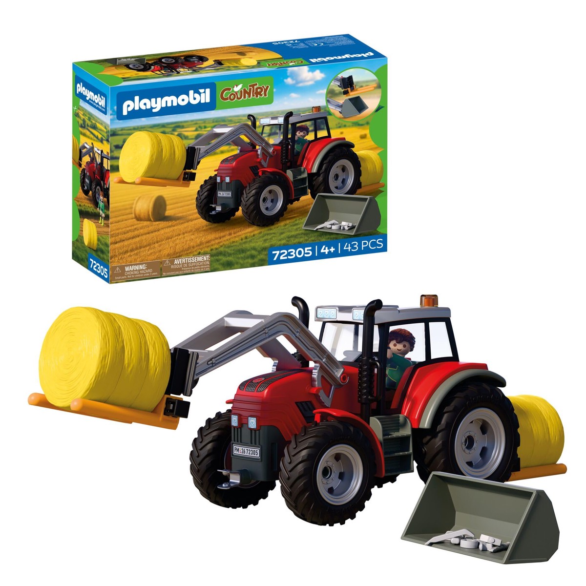 Playmobil – Large Tractor With Hay Bales (72305)