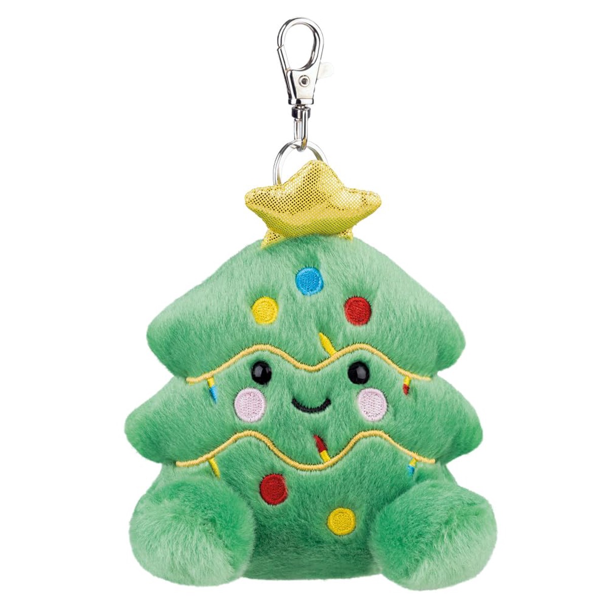 AURORA- 61675- Palm Pals Douglas Christmas Clip-On 10cm Soft Toy – Fun Collectable Plush for Kids and Adult Collectors – Perfect for Christmas Decorations and Gifts – Green