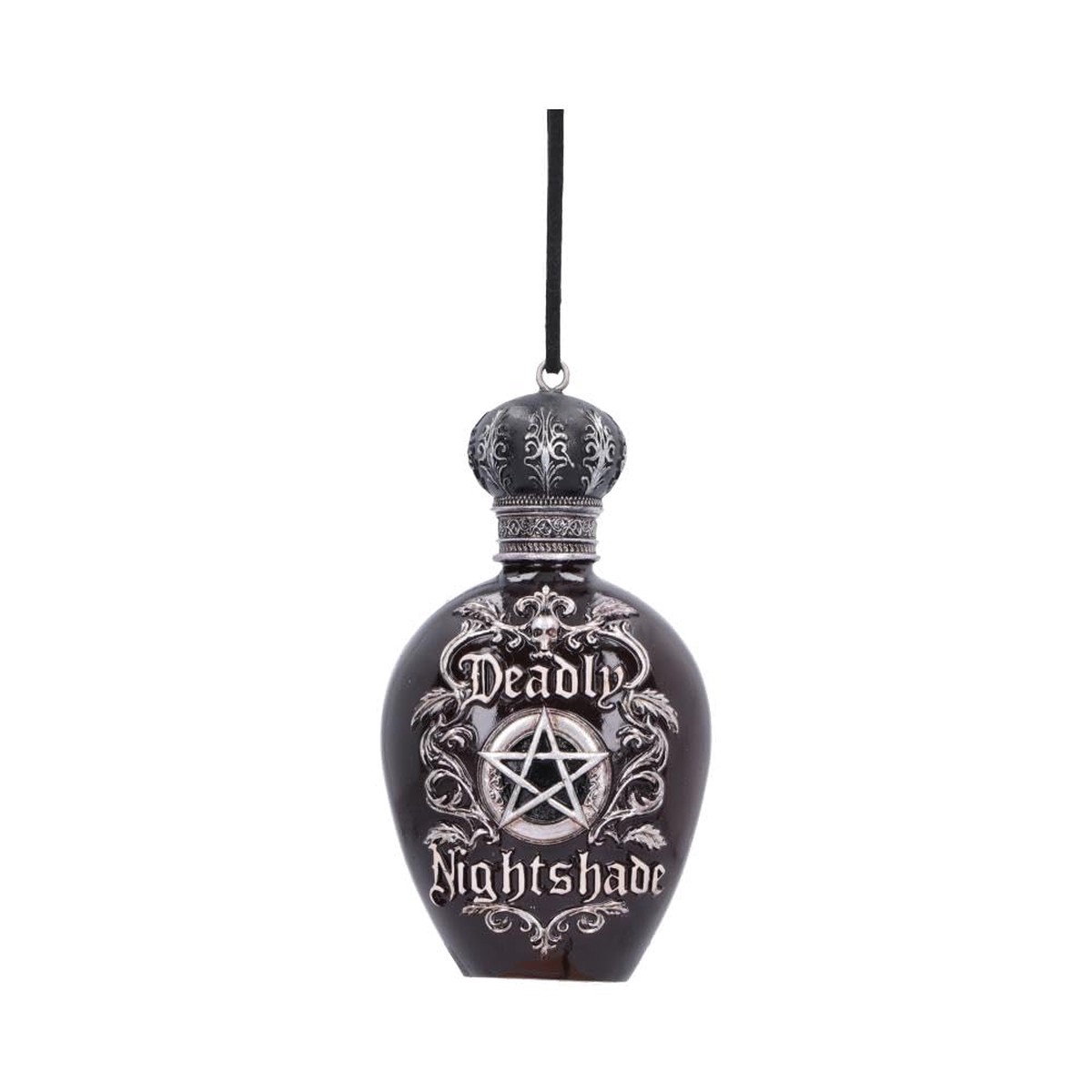 House of Obscura Gothic Hanging Ornament Resin Dark Fantasy Decoration Collection (Deadly Nightshade Bottle