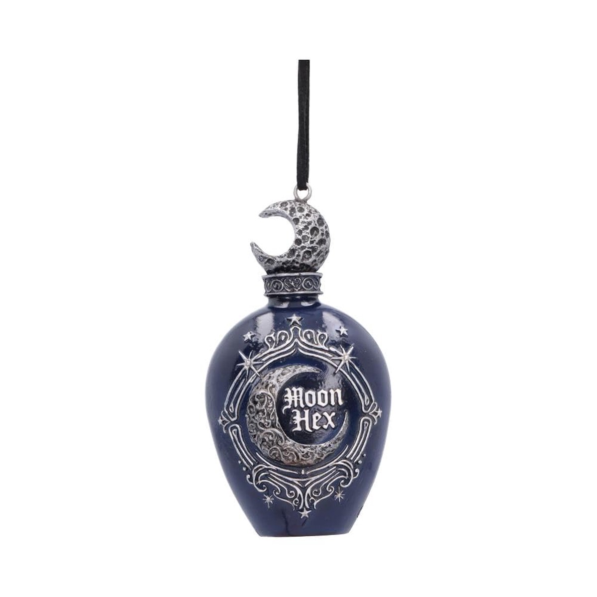 House of Obscura Gothic Hanging Ornament Resin Dark Fantasy Decoration Collection (Moon Hex Bottle