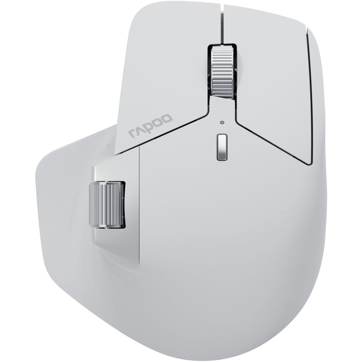 Rapoo MT760M – Mouse wireless silenzioso, USB Wireless 2.4G e Bluetooth, fino a 4000 DPI, clic silenzioso, Multi Device, rotella di scorrimento con pollice, batteria, per PC, Mac, bianco-g