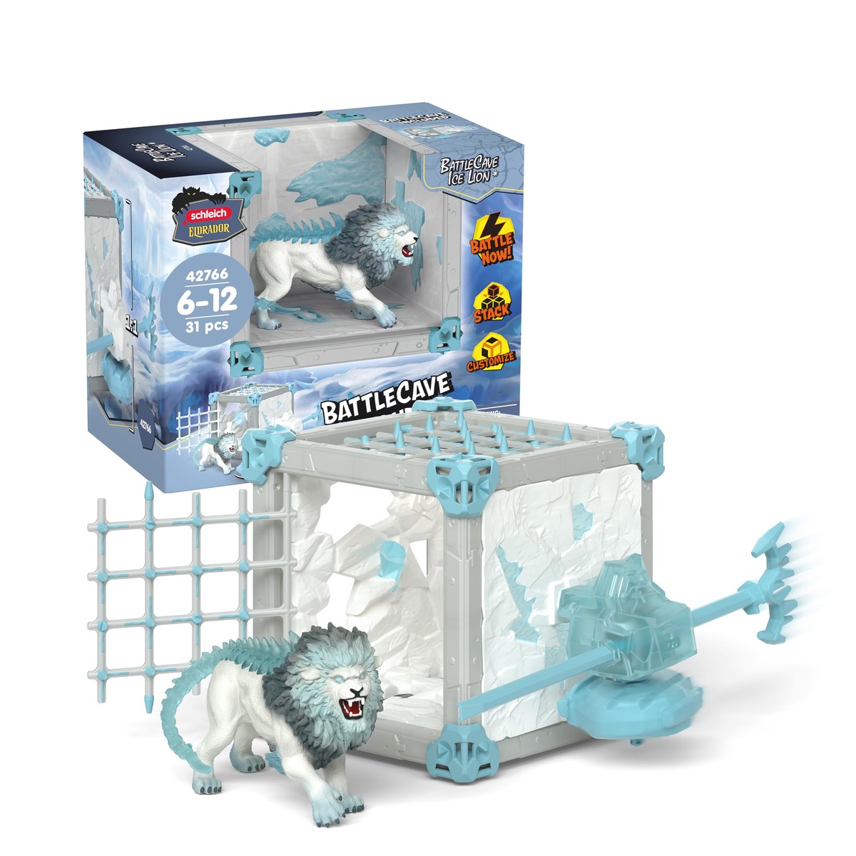 schleich ELDRADOR | BattleCave ijsleeuw 42766 | 31 delen | van 7 jaar