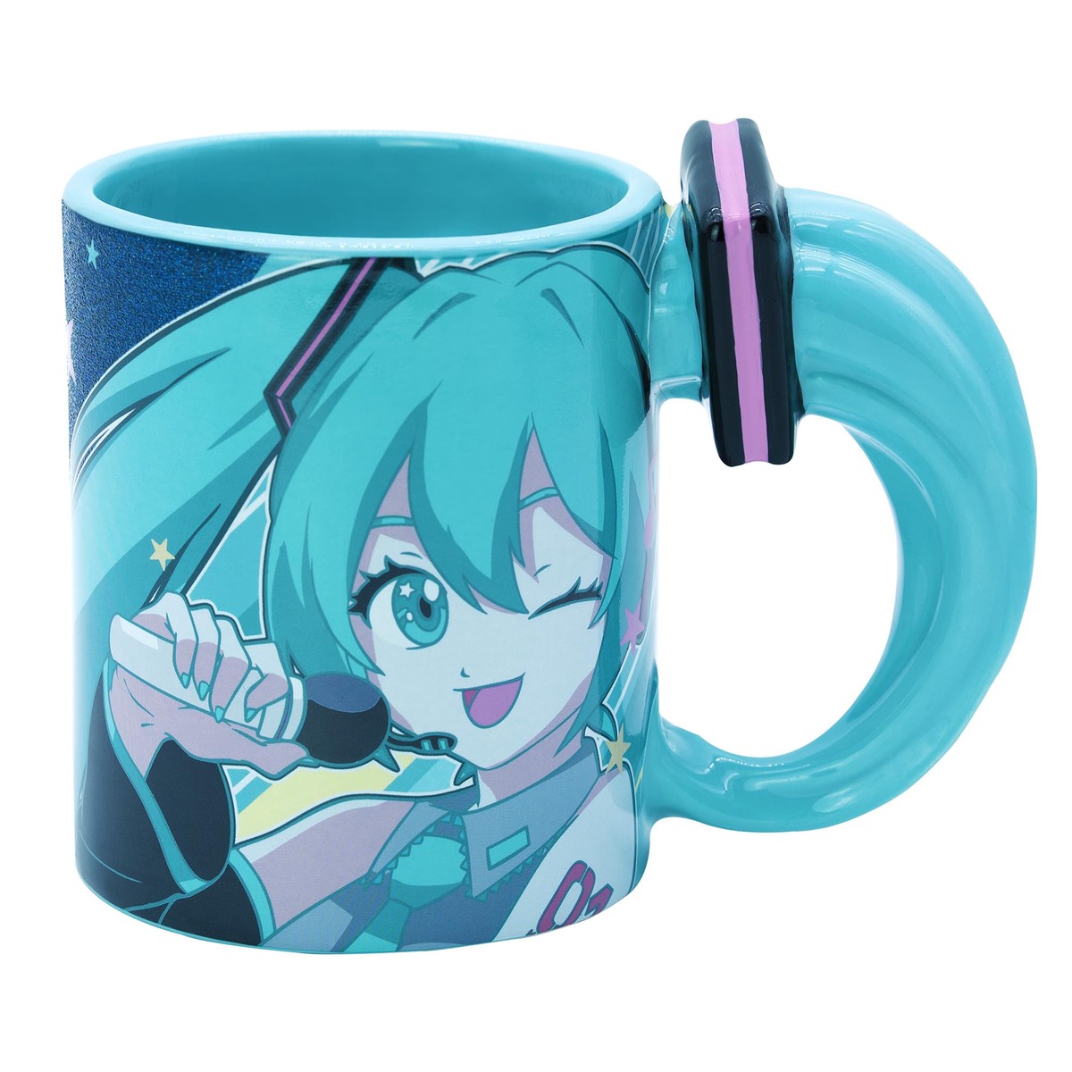 ABYSTYLE Hatsune Miku Anime Ceramic Coffee Mug with 3D Handle – Collectible Vocaloid Cup for Coffee, Tea & Hot Drinks – Cute Manga Gift for Anime Fans