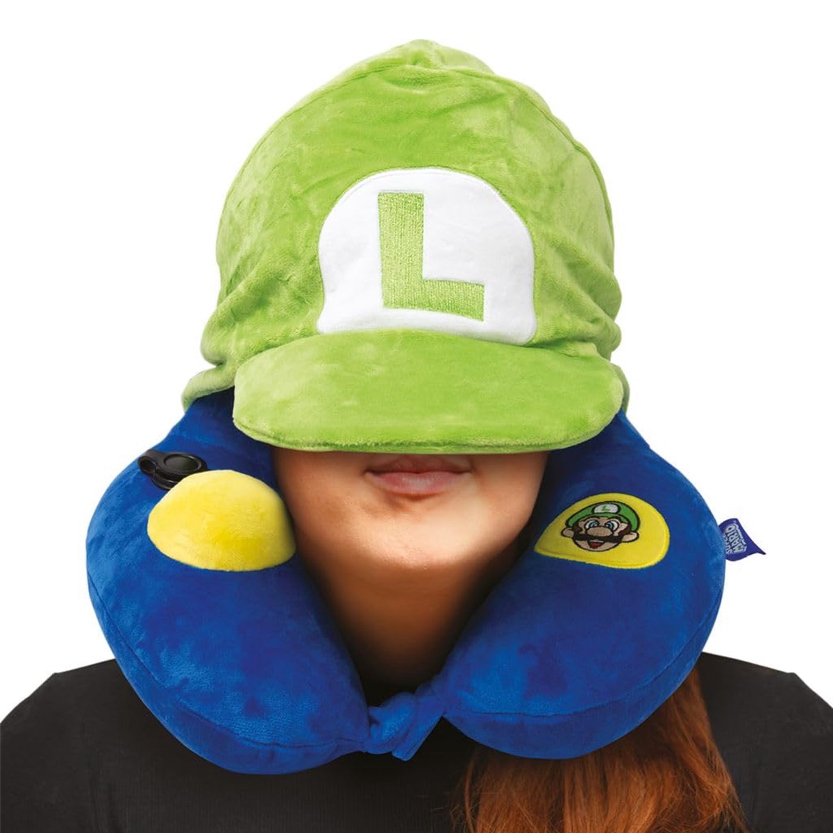Pyramid International Super Mario (Luigi) Neck Pillow Inflated Travel Cushion with Character Design Official Merchandise Gaming Gift for Fans of Nintendo