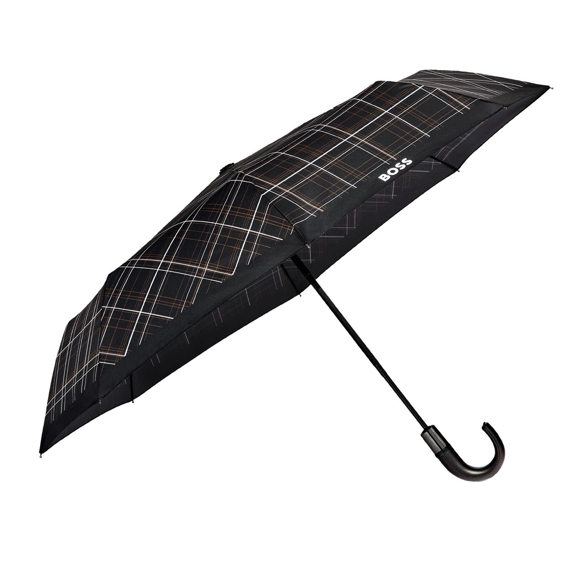 HUGO BOSS Pocket Umbrella Checkered Black