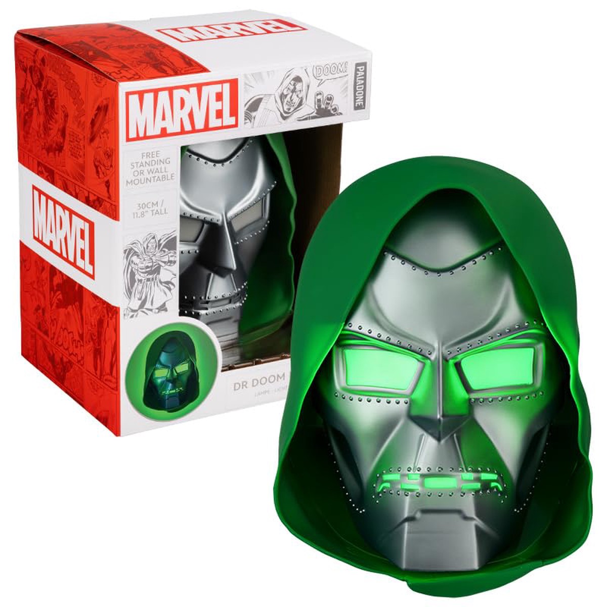 Paladone Dr Doom Mask Light 23cm Character Display Lamp USB or Battery Powered Table or Wall Light