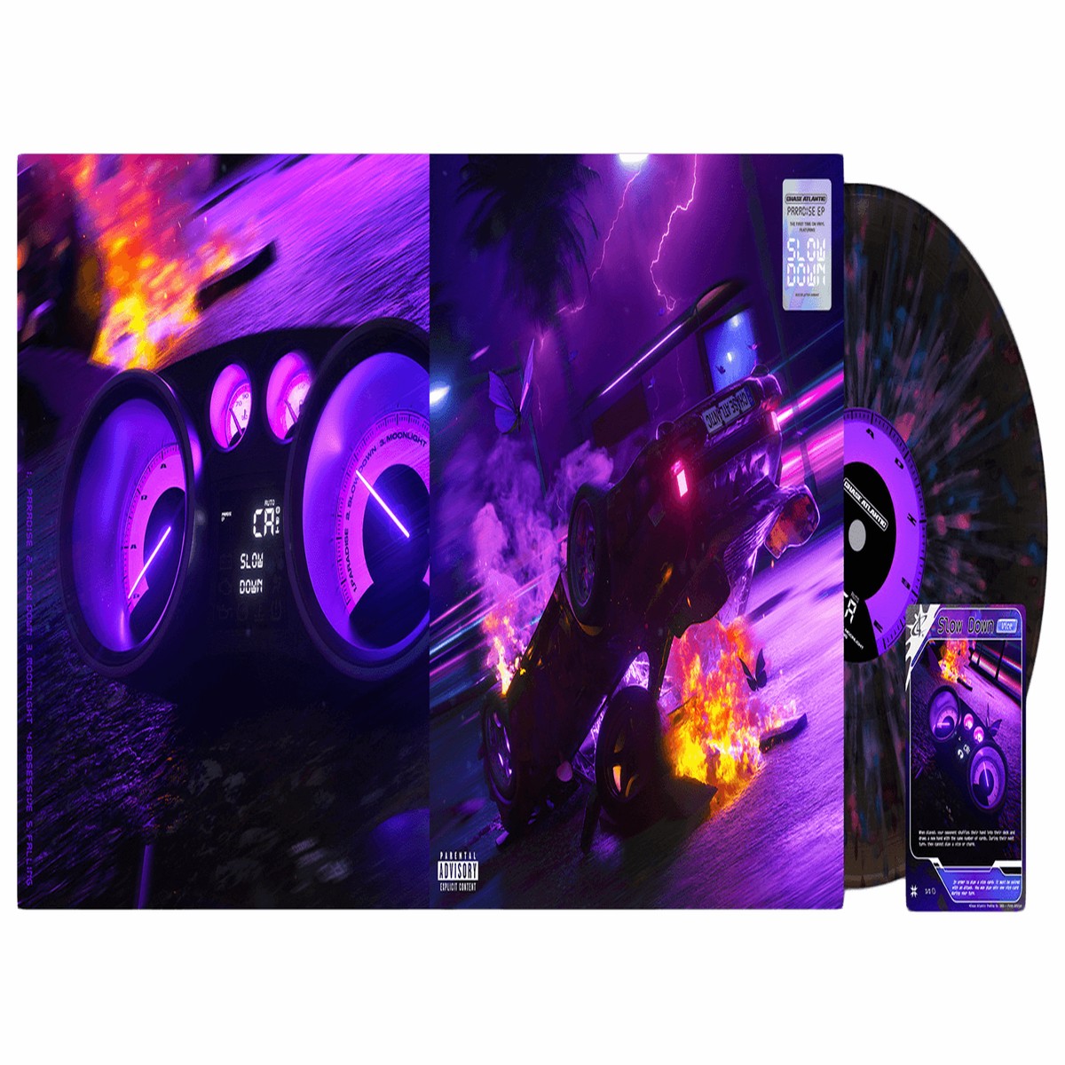 Chase Atlantic : Paradise (Black ice with pink and blue splatter Vinyl)